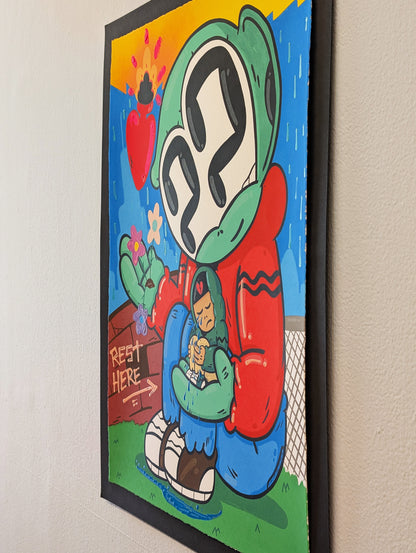 "YOU CAN REST HERE" (hand embellished 4) by Clue