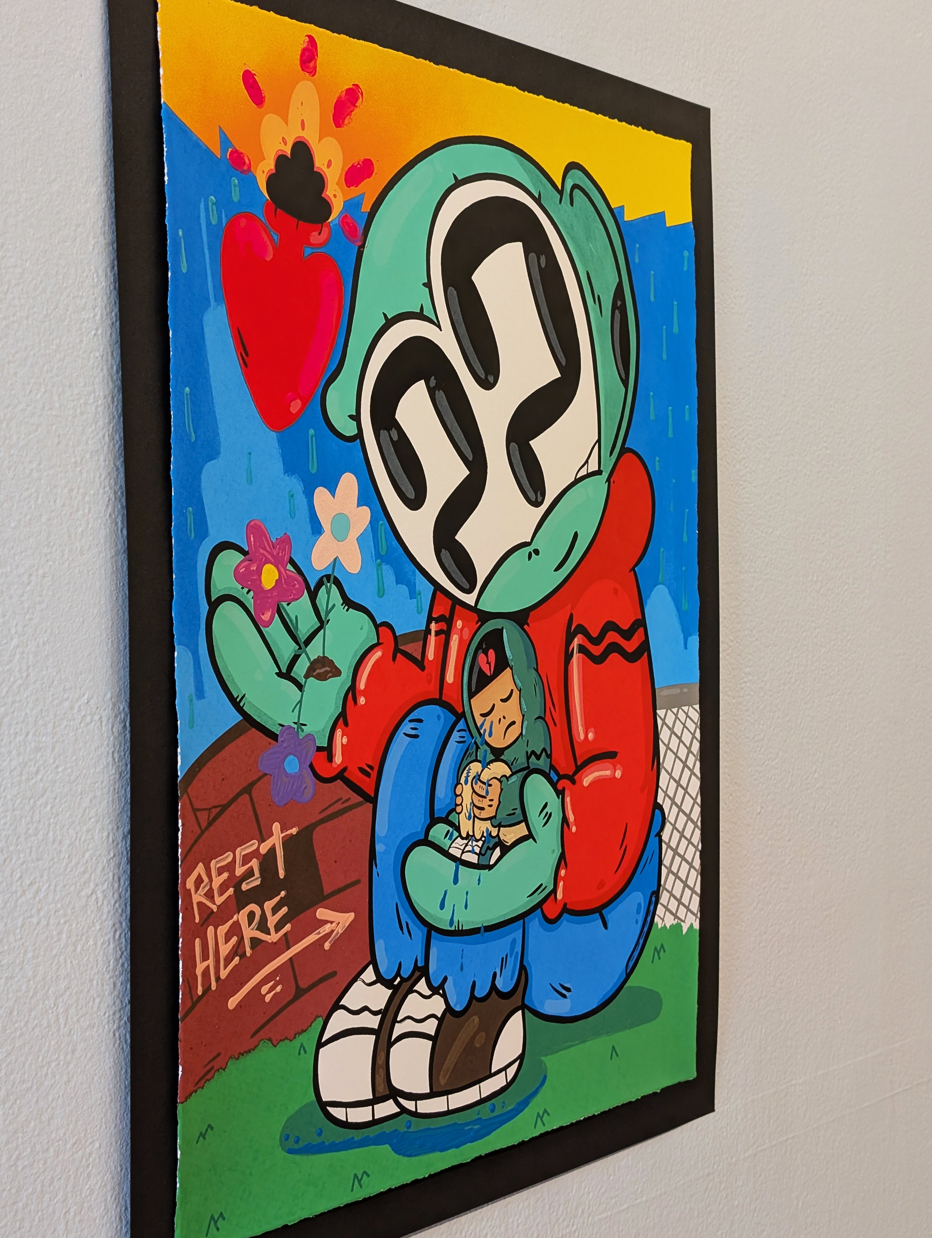 "YOU CAN REST HERE" (hand embellished 4) by Clue