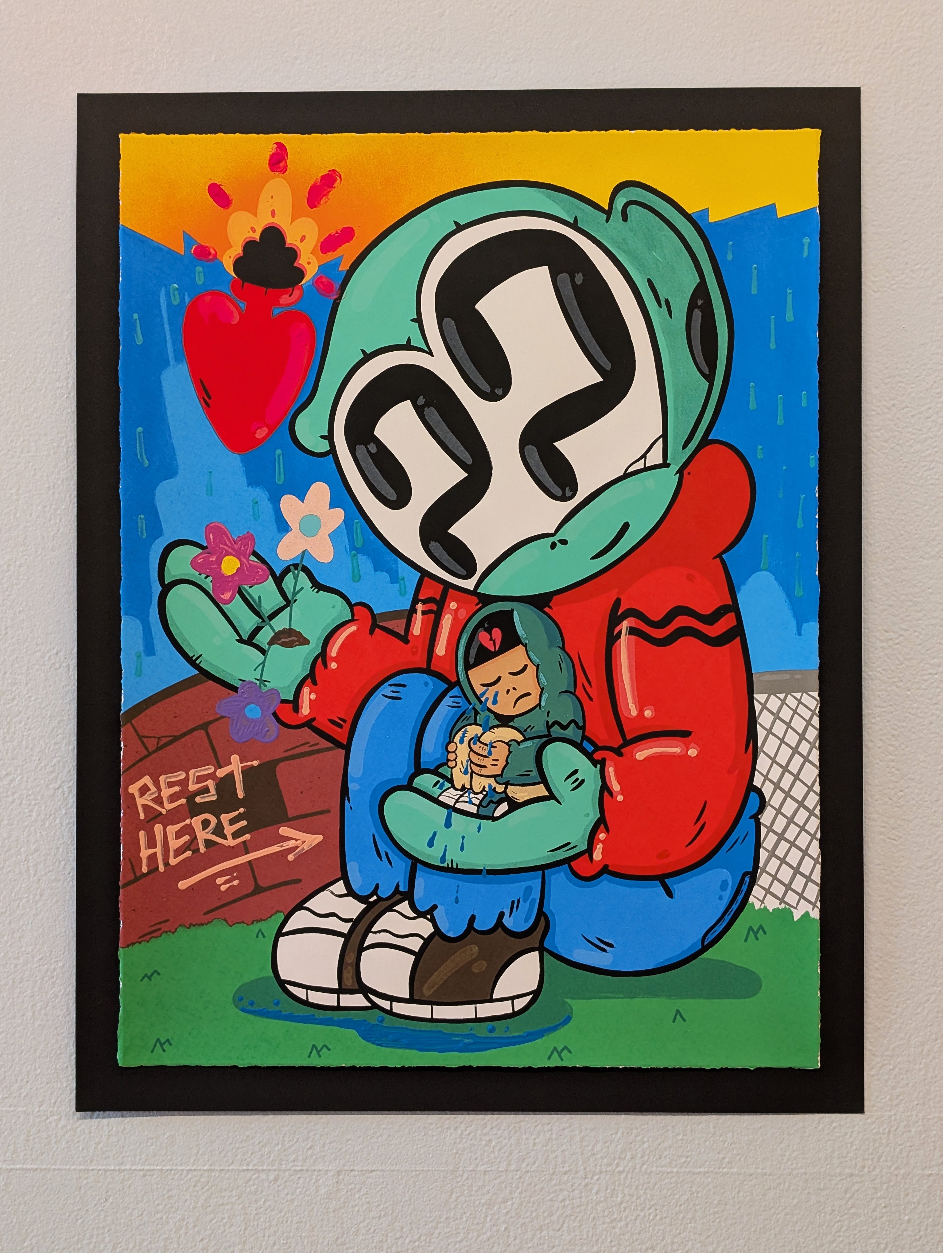 "YOU CAN REST HERE" (hand embellished 4) by Clue
