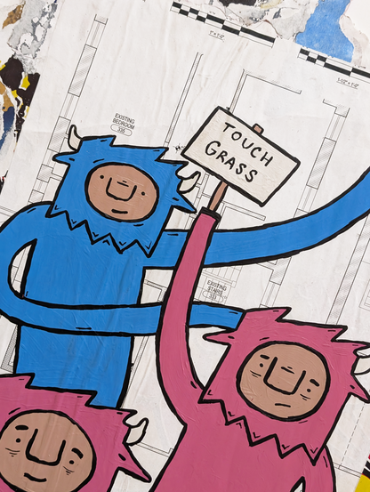 "Outside" Original Wheat pasted poster by Penny Pinch