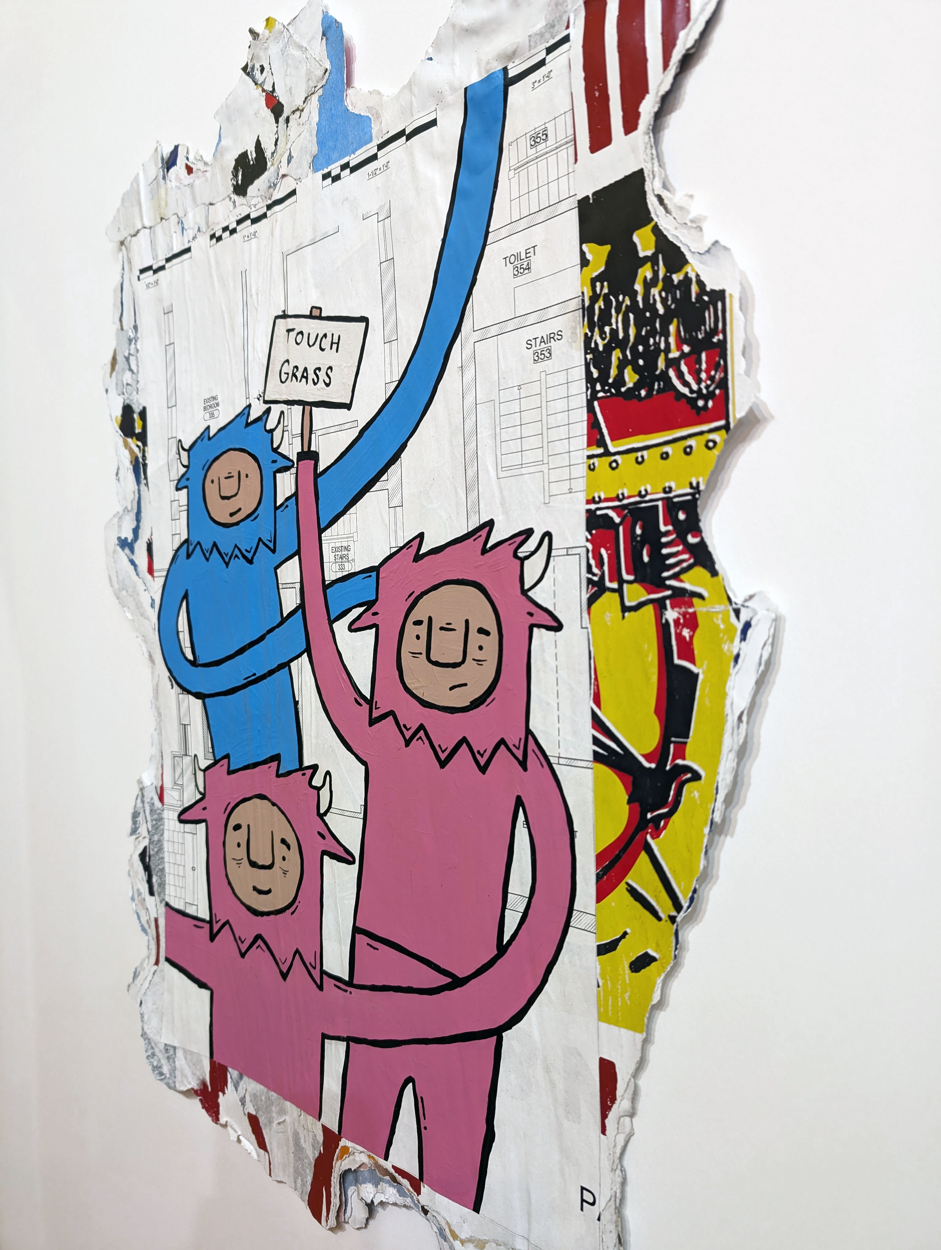 "Outside" Original Wheat pasted poster by Penny Pinch