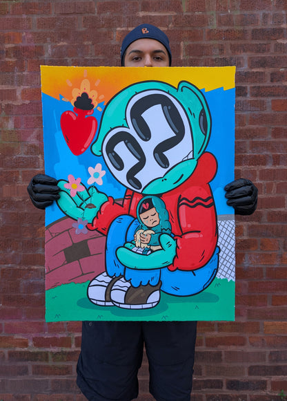 "You Can Rest Here" (screen print)  by Clue