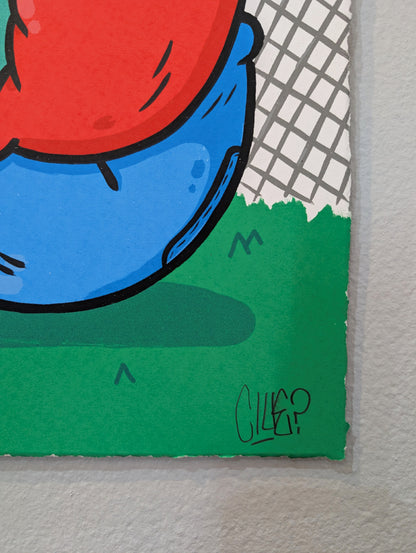 "You Can Rest Here" (screen print)  by Clue