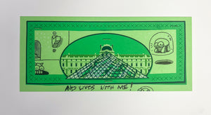 "Hand Embellished Bill #5" by Lalo