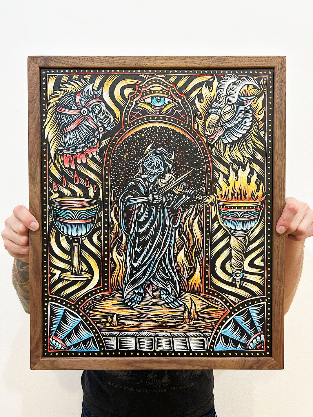 Sounds of Sacrifice (Woodcut #2) by Adam Lundquist