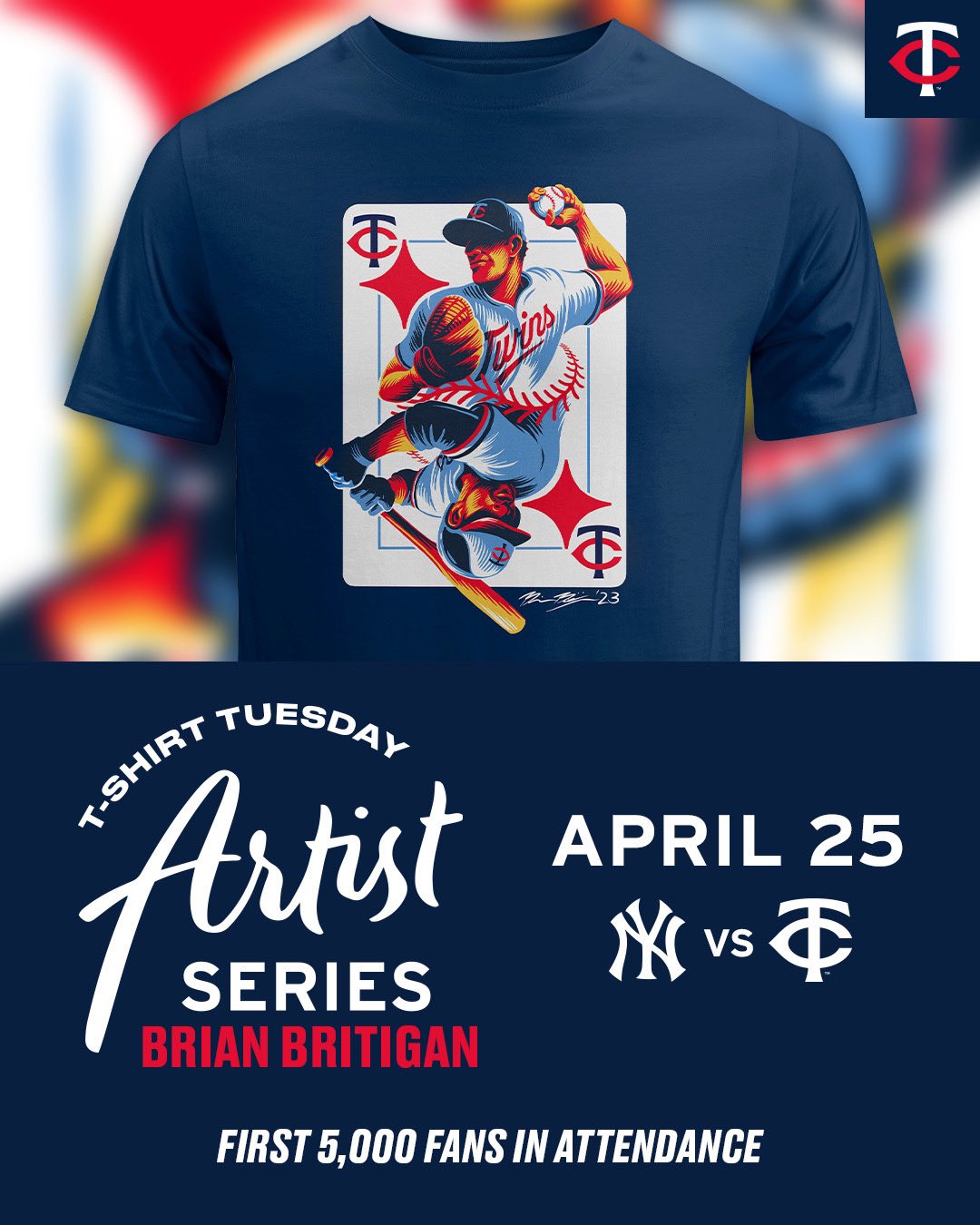 Brian Britigan T-Shirt Minnesota Twins vs New York Yankees April 25th Release