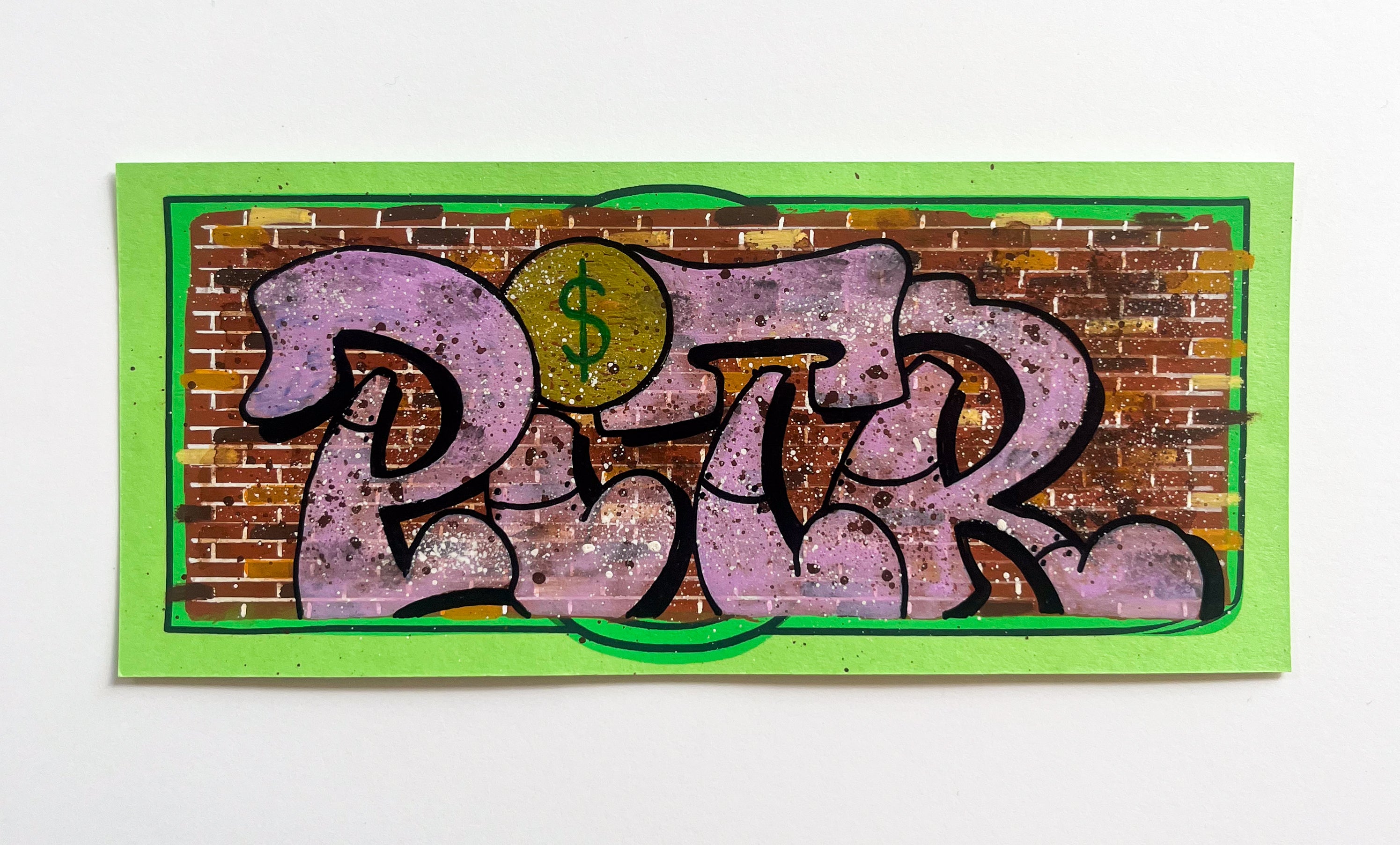 Hand Embellished Bill #2" by Pizza In The Rain