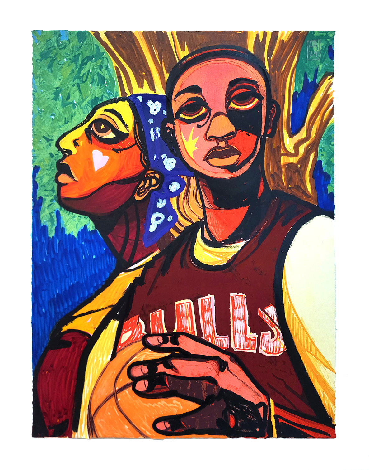 "Love and Basketball" Hand Embellished Variant #2 by Langston Allston