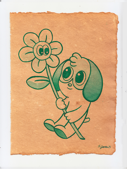 "Pup with Flower" by Blake Jones
