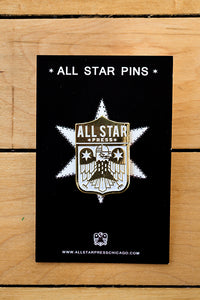 "All Star Press Logo In Gold" Pin by All Star Press