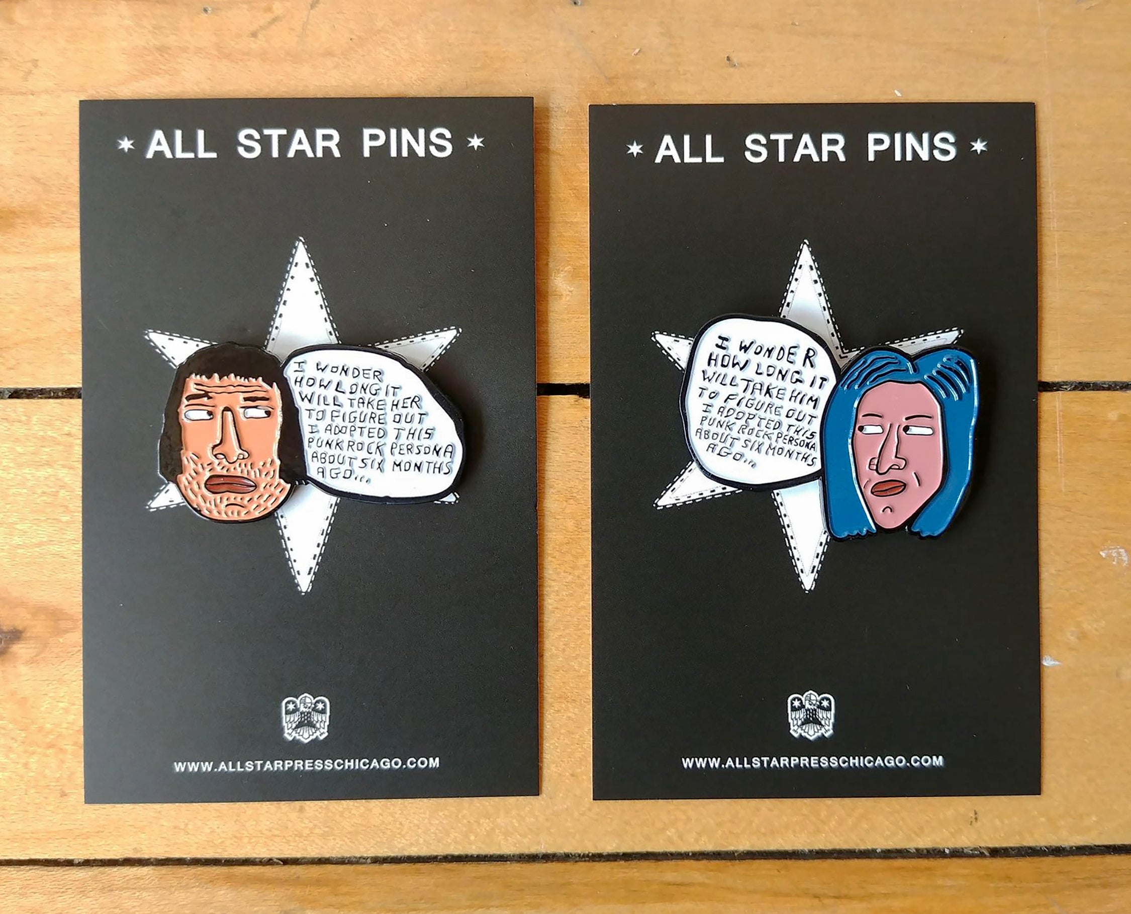 "First Date Him and Her" Pin Set by Don't Fret