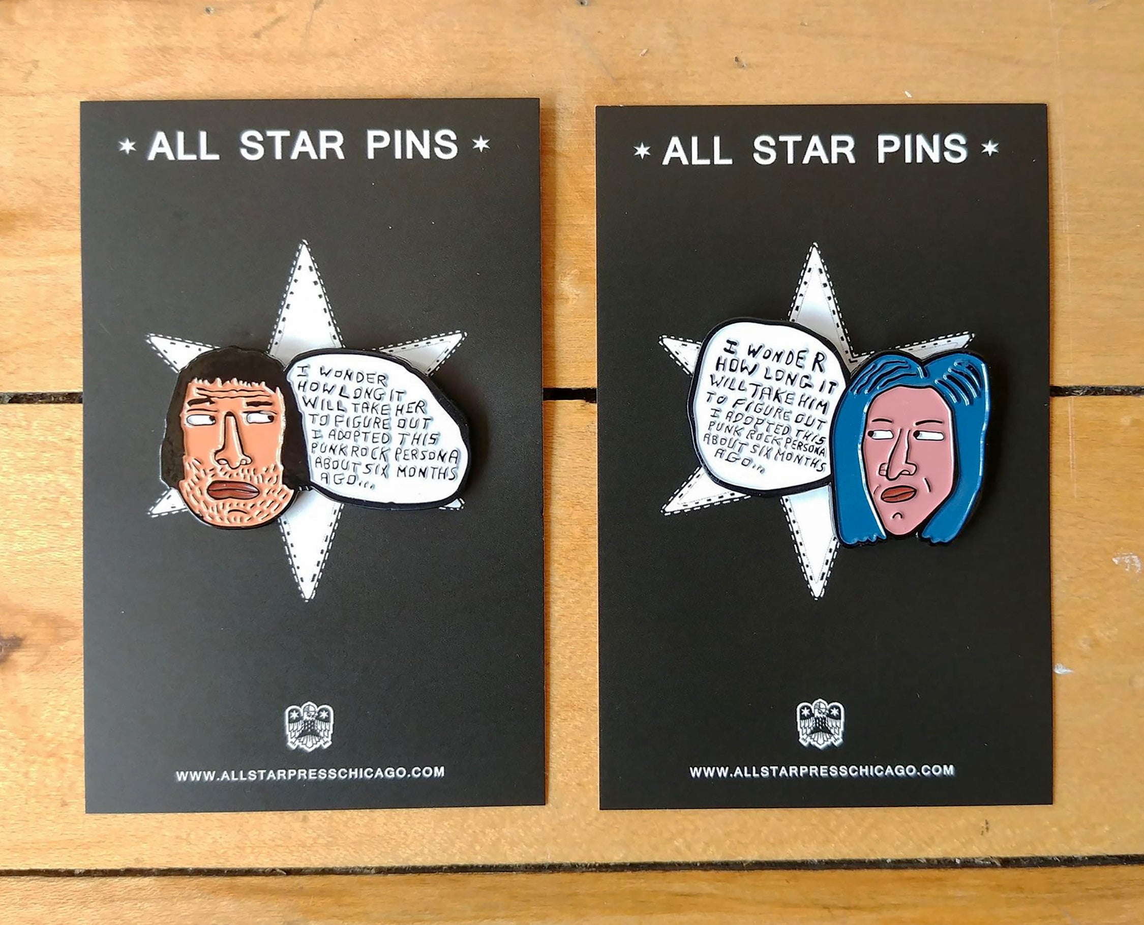 "First Date Him and Her" Pin Set by Don't Fret