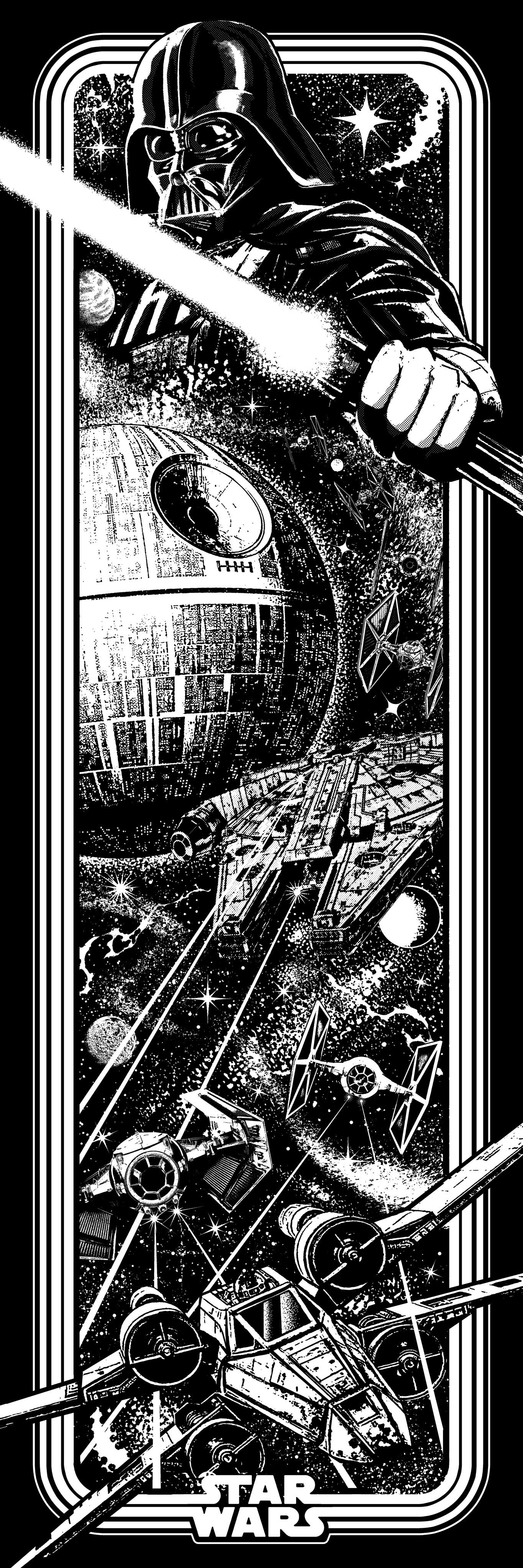 "Star Wars Arcade Black & White Foil Variant" by Jake.psd