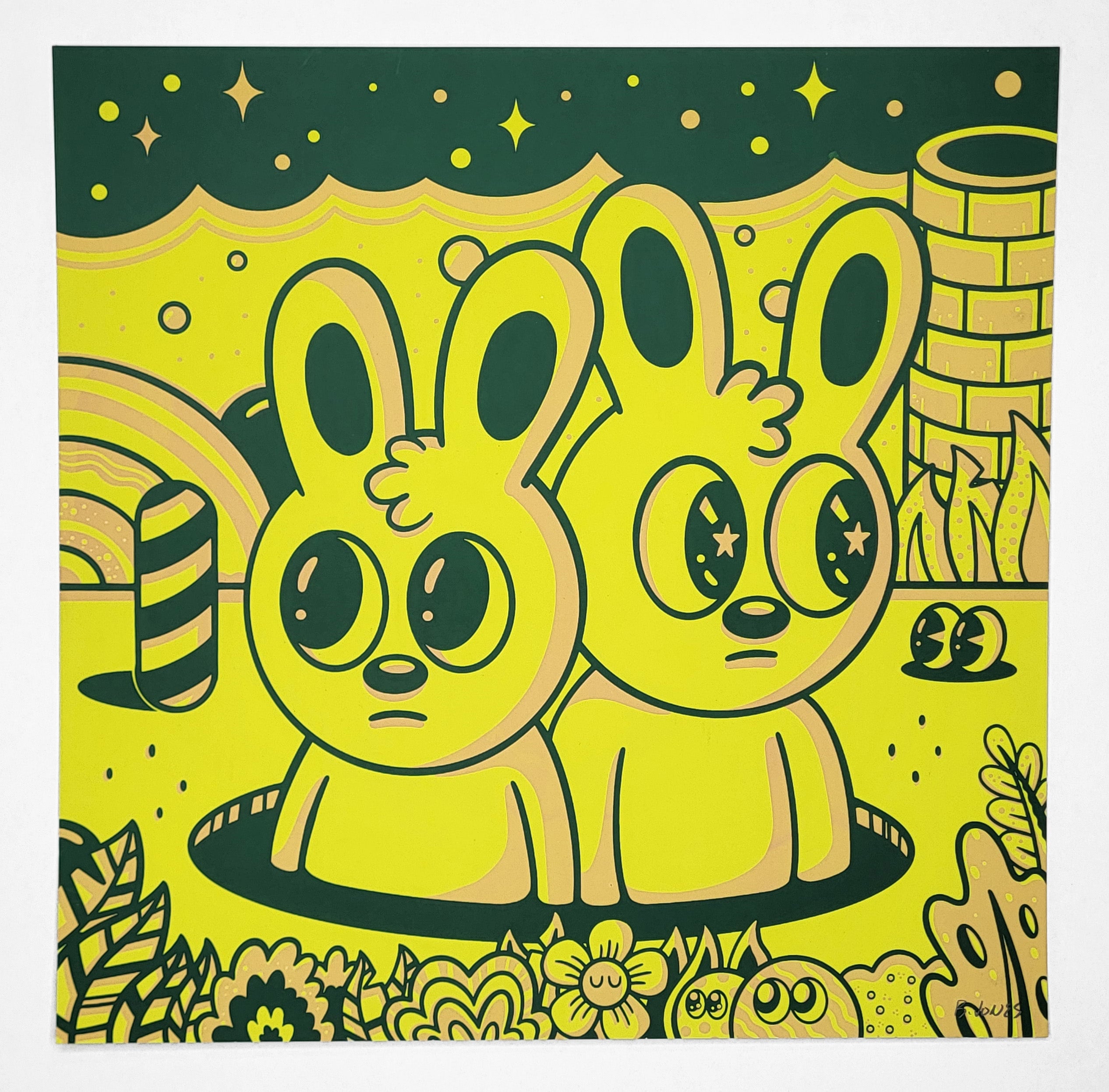 Neon Yellow and Peach #35" by Blake Jones