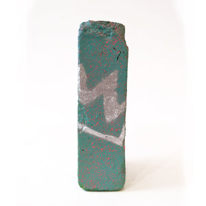 "Hand Embellished Aqua Brick 1" by JC Rivera