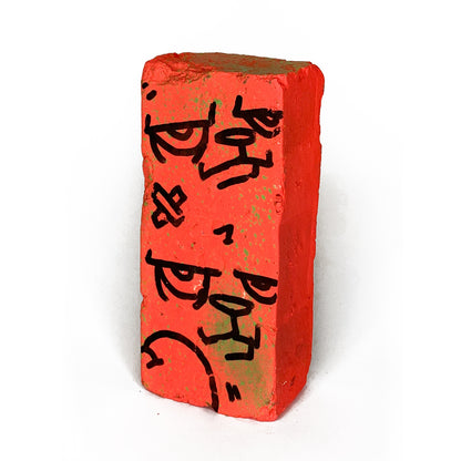 "Hand Embellished Neon Red Brick 4" by JC Rivera