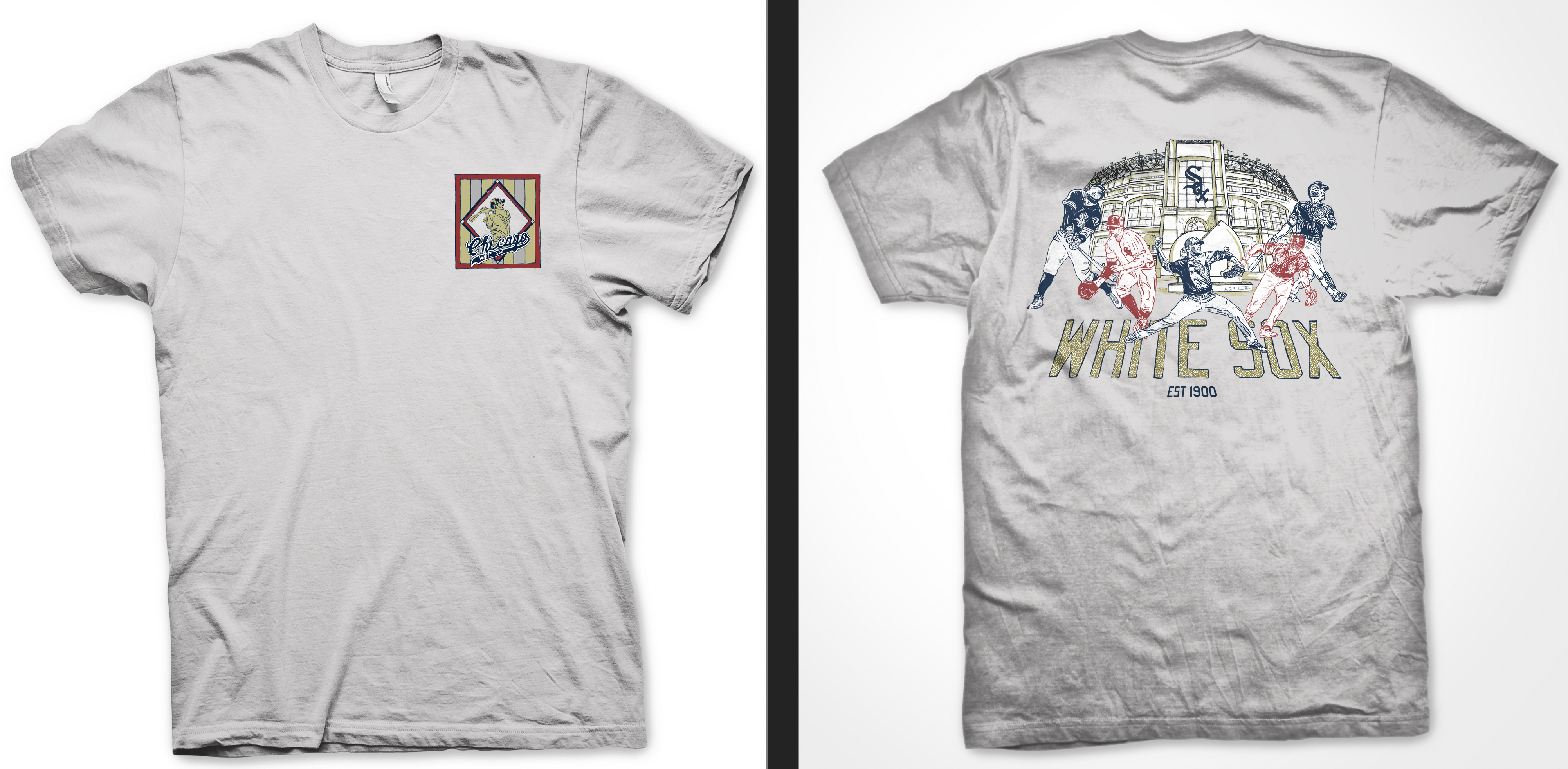 "Retro White Sox" Official White Sox T-Shirt by Zissou Tasseff-Elenkoff