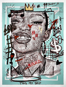 "This Ain't Free" Hand Embellished 1 by Dwight White
