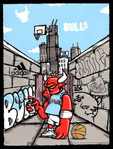 "HAND-EMBELLISHED Officially Licensed Chicago Bulls "Jordan"" by JC Rivera