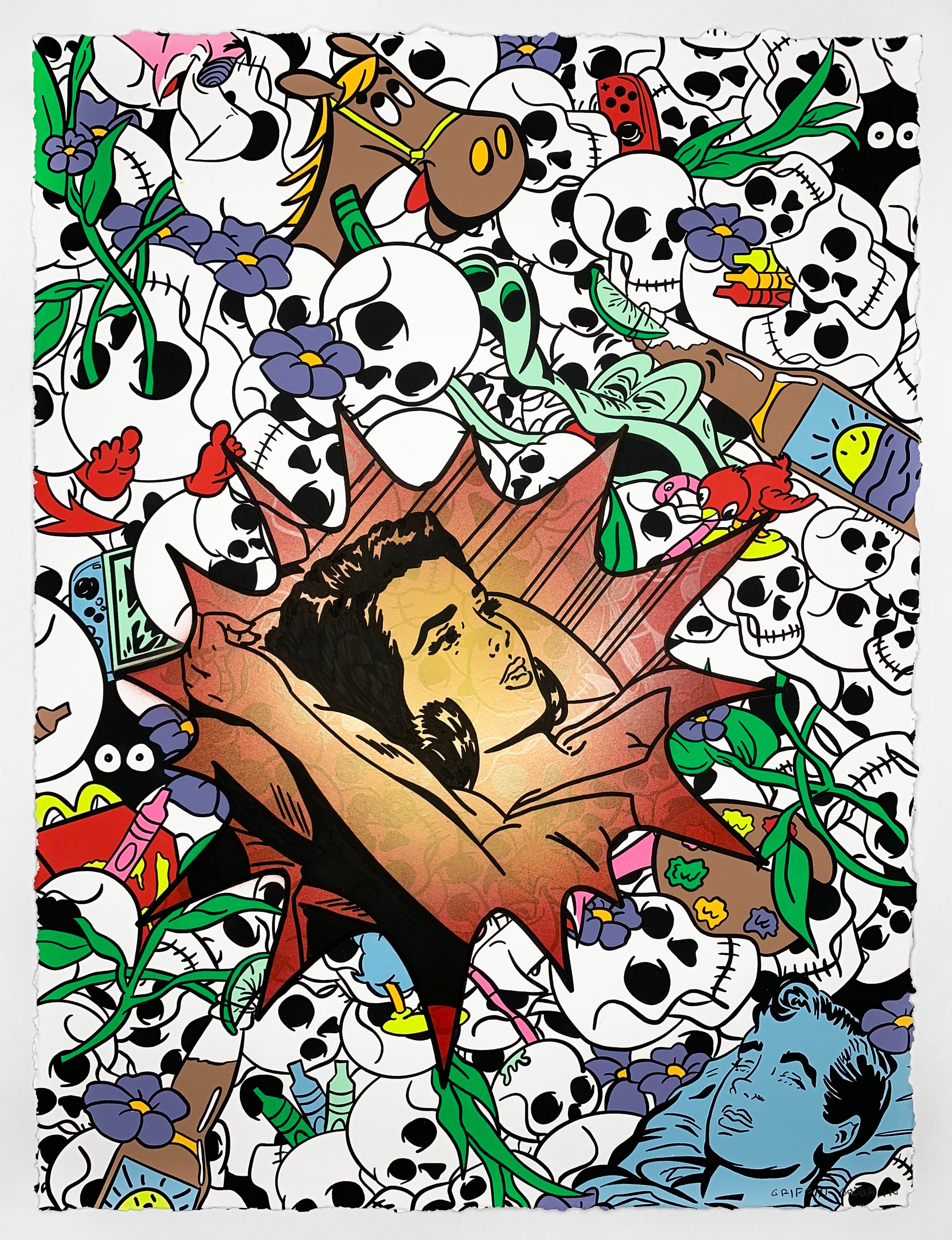 "A Noble Stead, A Boy Asleep, & A Box of Crayons" Hand Embellished 1 by Griffin Goodman
