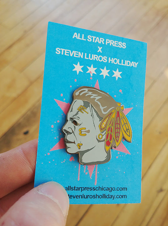 "Michael Myers Blackhawks Mashup" Pin by Steven Holliday