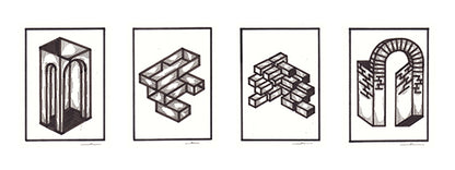 Nothing Is Impossible Original Drawings Set of 4 by Kate Lewis