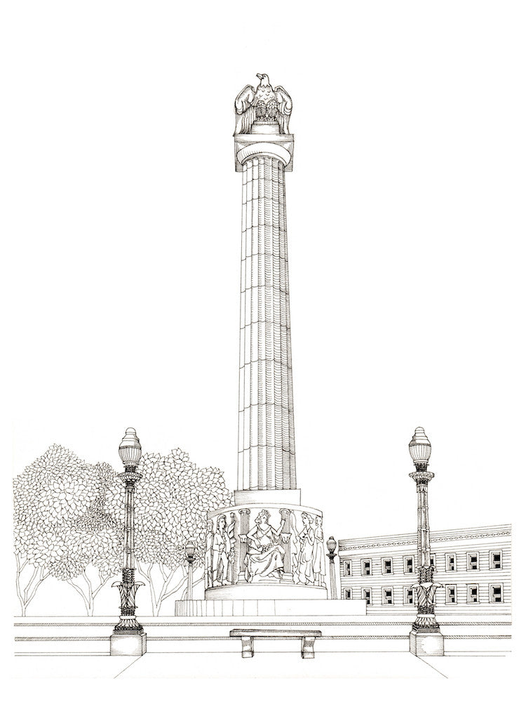 Logan Square Monument Print by Kate Lewis