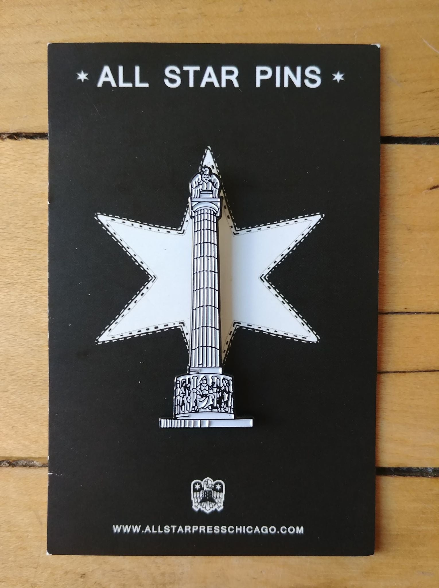 Logan Square Monument Pin by Kate Lewis