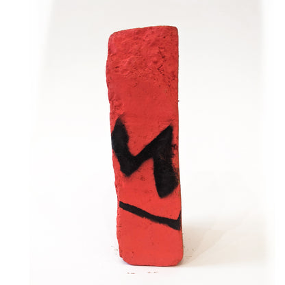 "Hand Embellished Neon Red Brick 4" by JC Rivera