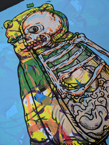 "Bear Bones Yellow Test Print" by JC Rivera