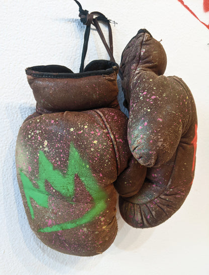 "Hand Embellished Vintage Boxing Gloves 1" by JC Rivera