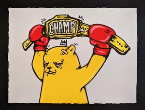 "Champion of the World" Red Gloves Silver Variant by JC Rivera