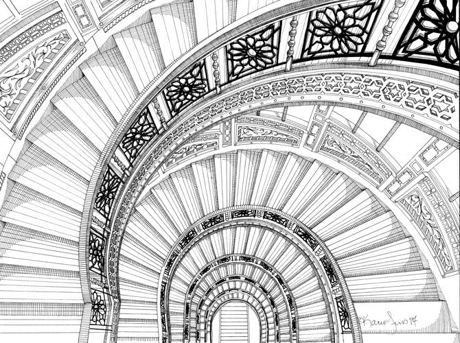 The Rookery Stairwell Print by Kate Lewis