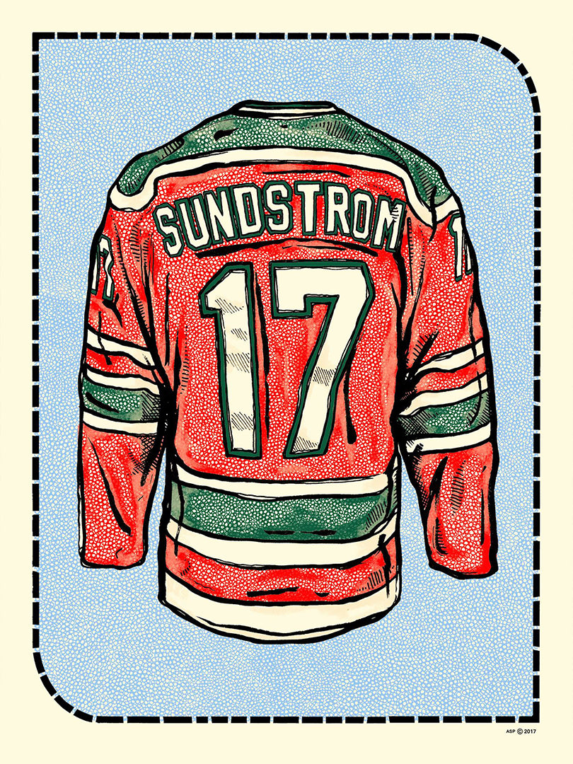 "N. Sundstrom Jersey (Away - Red)" by Zissou Tasseff-Elenkoff