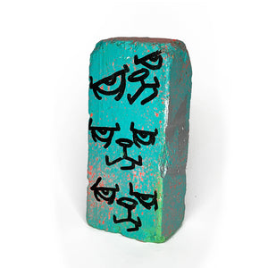 "Hand Embellished Aqua Brick 2" by JC Rivera
