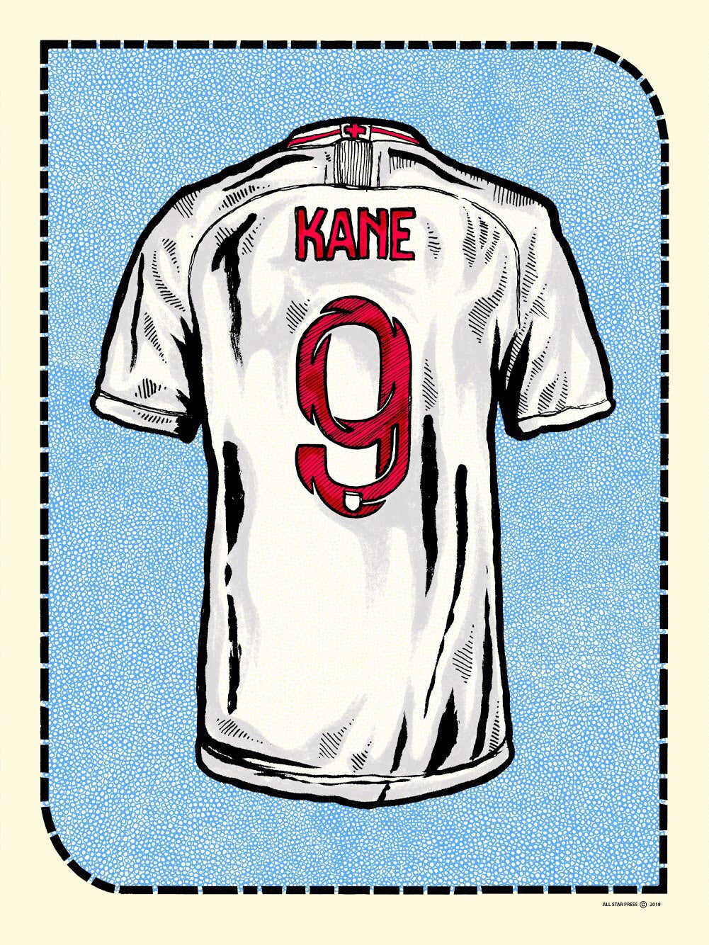 "Kane - England Jersey" by Zissou Tasseff-Elenkoff