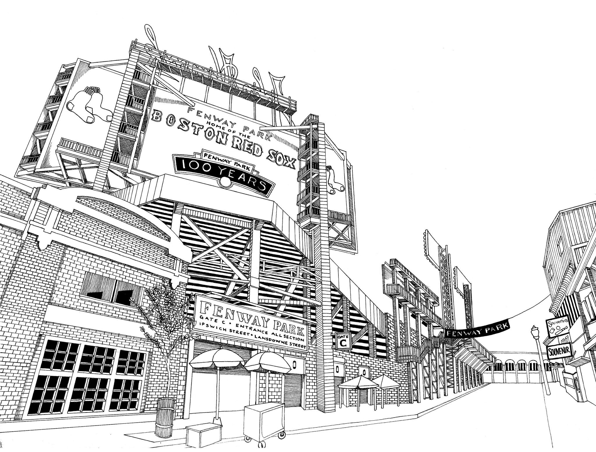Fenway Park Print by Kate Lewis
