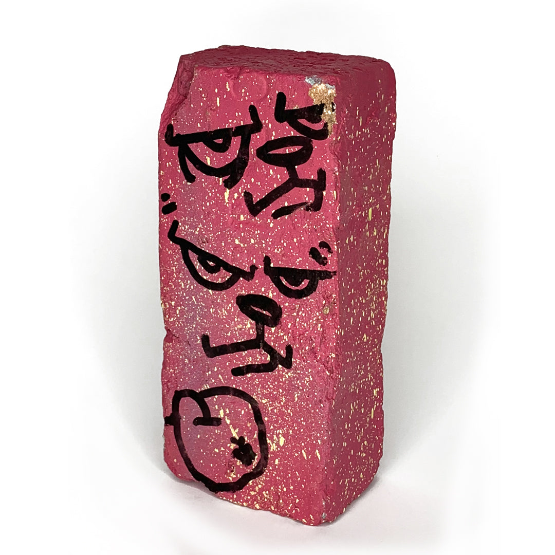 "Hand Embellished Pink Brick 4" by JC Rivera